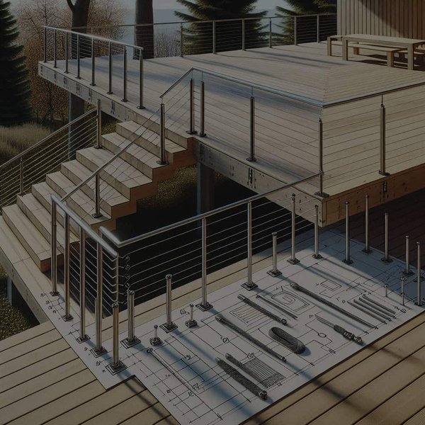 What's the Best Approach to Installing a Minimalist Cable Railing on a Multi-Level Deck?